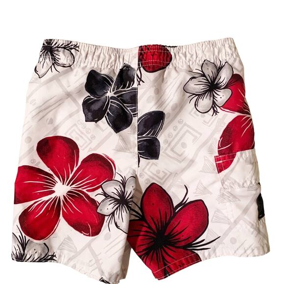 OP Hawaiian & Monster Print Swim Trunks 2T - Picture 3 of 7